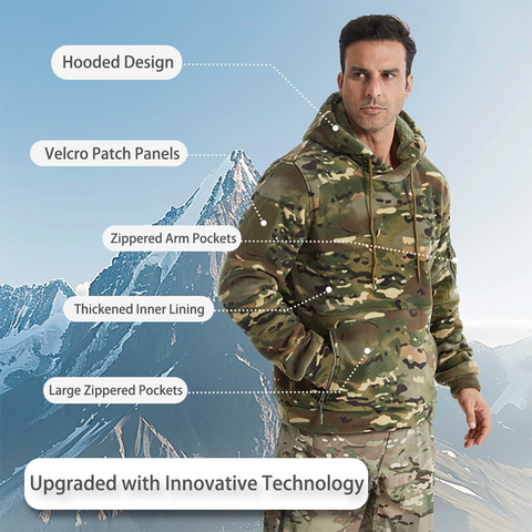 Arctic Fleece Thickened Tactical Hoodie with Thermal Lining