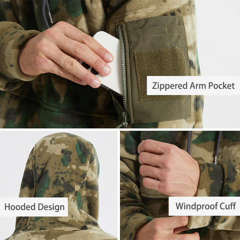 Arctic Fleece Thickened Tactical Hoodie with Thermal Lining