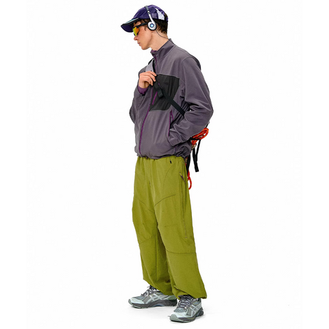 Unisex Gorpcore Waterproof Outdoor Lightweight Hiking Soft Shell Pants, Loose Straight Leg Casual Pants