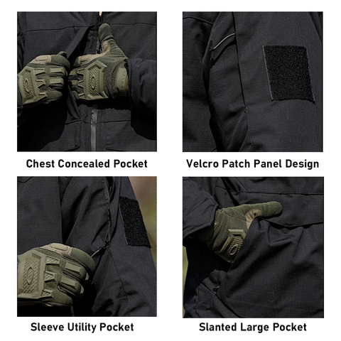 Windproof Hooded Tactical Jacket with Thick Thermal Lining