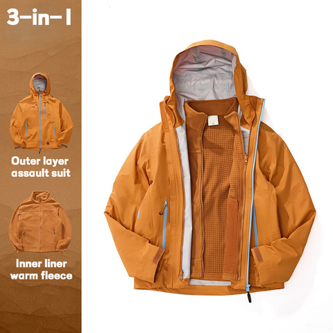Unisex Gorpcore 3L Hard Shell Hiking & Mountaineering 3-in-1 Jacket