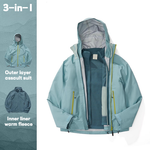 Unisex Gorpcore 3L Hard Shell Hiking & Mountaineering 3-in-1 Jacket