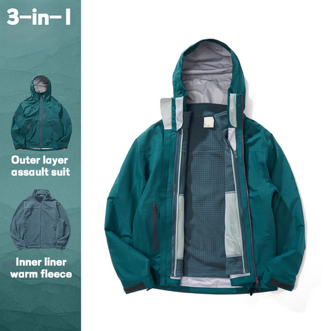 Unisex Gorpcore 3L Hard Shell Hiking & Mountaineering 3-in-1 Jacket