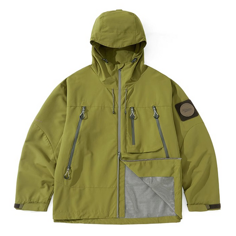 Unisex Gorpcore Outdoor Hiking And Mountaineering Hooded Jacket With Three-proof Fabric