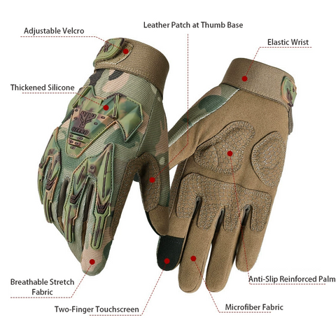 Military Outdoor Combat Gloves with Touchscreen Fingertips
