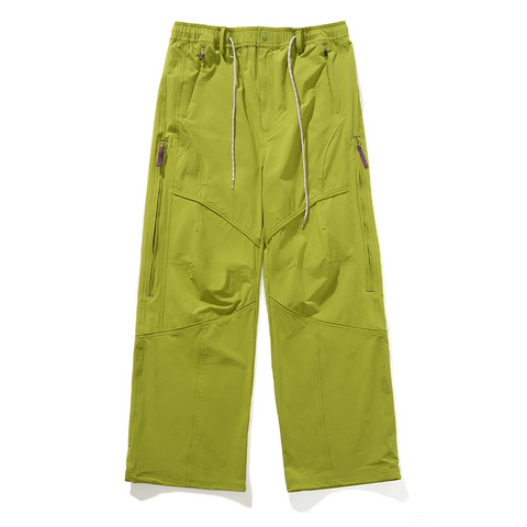 Unisex Gorpcore Waterproof Outdoor Lightweight Hiking Soft Shell Pants, Loose Straight Leg Casual Pants