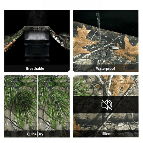 Camo Hunting Pants with 9 Pockets & UV Protection