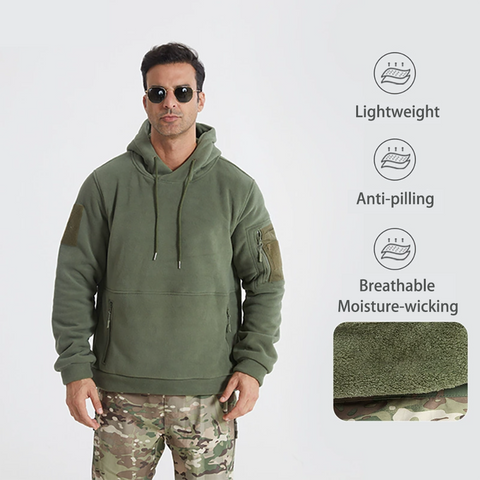 Arctic Fleece Thickened Tactical Hoodie with Thermal Lining