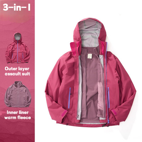 Unisex Gorpcore 3L Hard Shell Hiking & Mountaineering 3-in-1 Jacket