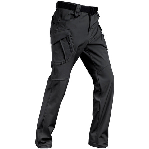 IX9 Windproof Fleece-Lined Softshell Tactical Pants – Outdoor Combat Cargo Trousers with Stretch Fabric