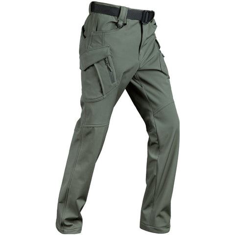 IX9 Windproof Fleece-Lined Softshell Tactical Pants – Outdoor Combat Cargo Trousers with Stretch Fabric