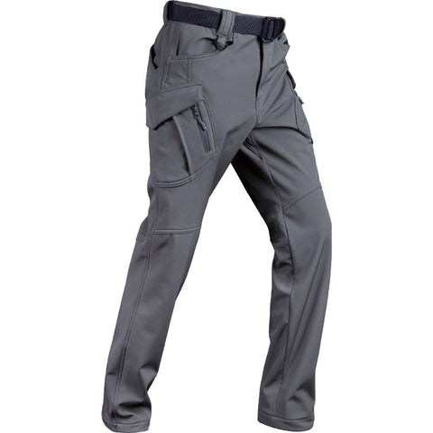 IX9 Windproof Fleece-Lined Softshell Tactical Pants – Outdoor Combat Cargo Trousers with Stretch Fabric
