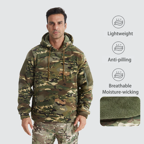 Arctic Fleece Thickened Tactical Hoodie with Thermal Lining