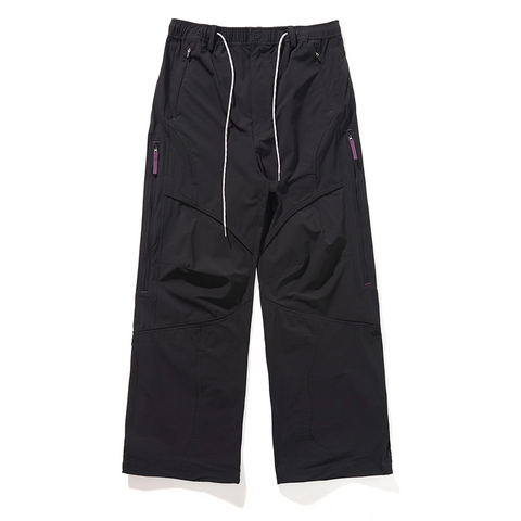 Unisex Gorpcore Waterproof Outdoor Lightweight Hiking Soft Shell Pants, Loose Straight Leg Casual Pants