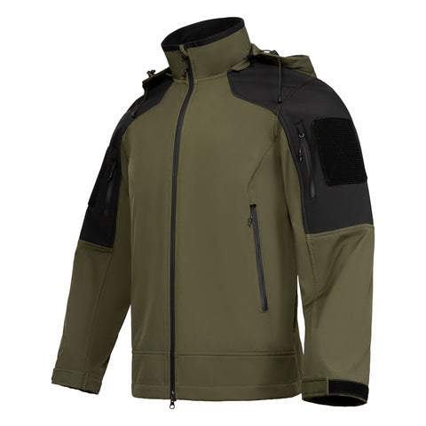 Thermal Hooded Softshell Tactical Jacket with Multiple Pockets
