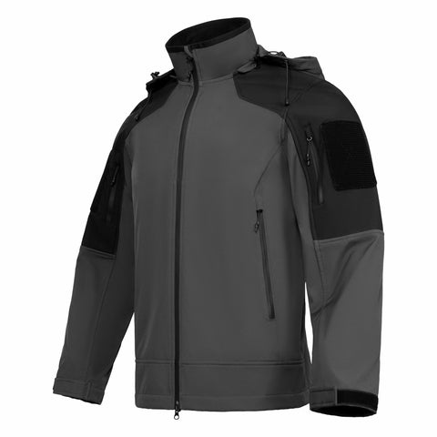 Thermal Hooded Softshell Tactical Jacket with Multiple Pockets