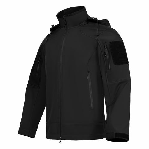Thermal Hooded Softshell Tactical Jacket with Multiple Pockets