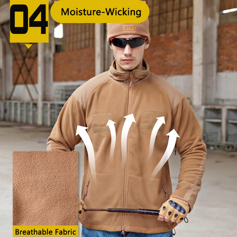 Tactical Thermal Stand Collar Polar Fleece Jacket