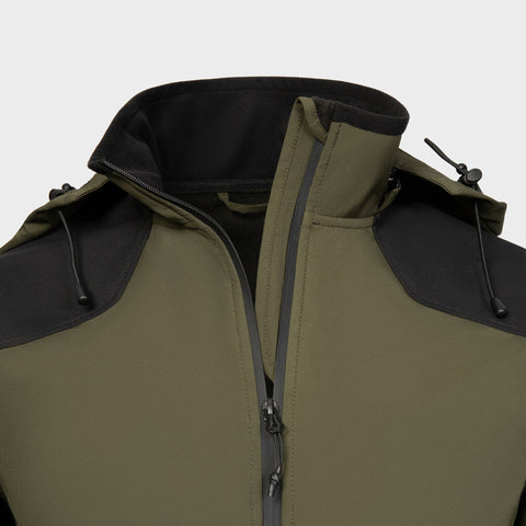 Thermal Hooded Softshell Tactical Jacket with Multiple Pockets