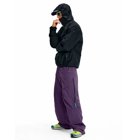 Unisex Gorpcore Waterproof Outdoor Lightweight Hiking Soft Shell Pants, Loose Straight Leg Casual Pants