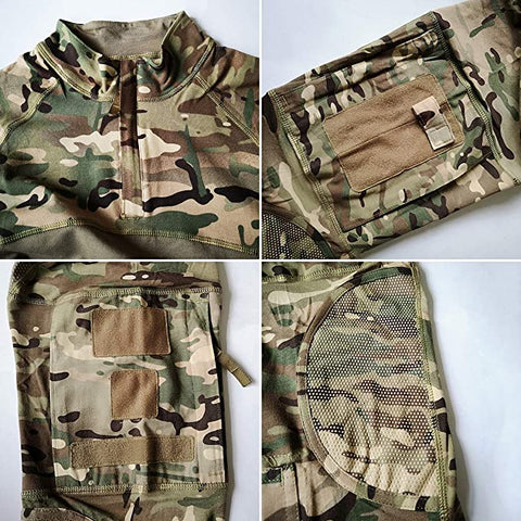 TWP G3 Camouflage Tactical Combat Shirt – Frog Shirt for Training, Airsoft, Hiking, and Outdoor Missions