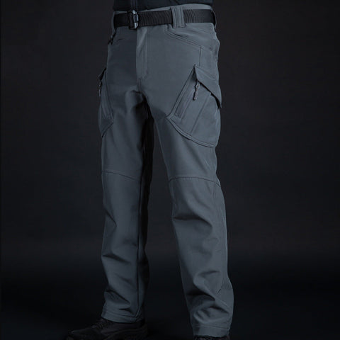 IX9 Windproof Fleece-Lined Softshell Tactical Pants – Outdoor Combat Cargo Trousers with Stretch Fabric