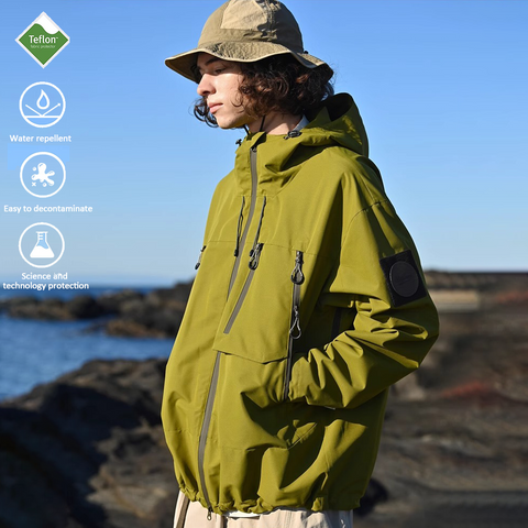 Unisex Gorpcore Outdoor Hiking And Mountaineering Hooded Jacket With Three-proof Fabric