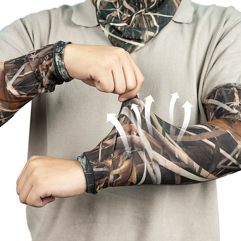 Reversible Outdoor Camo Ice Silk Hunting Sleeves