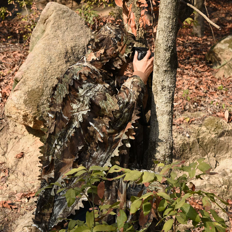 Outdoor Tactical 3D Leaf Camouflage Ghillie Cape Suit