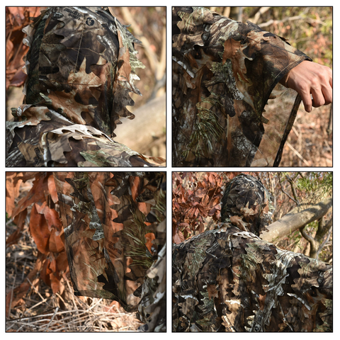Outdoor Tactical 3D Leaf Camouflage Ghillie Cape Suit