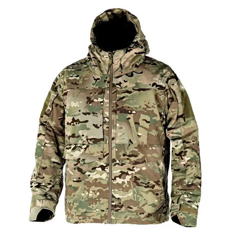 Windproof Hooded Tactical Jacket with Thick Thermal Lining
