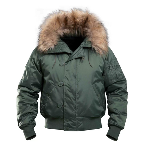 N2B Thermal Water-Repellent Tactical Jacket with Faux Fur Hood