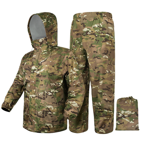 Outdoor Lightweight Camouflage Raincoat Set