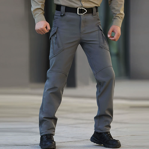 IX9 Windproof Fleece-Lined Softshell Tactical Pants – Outdoor Combat Cargo Trousers with Stretch Fabric