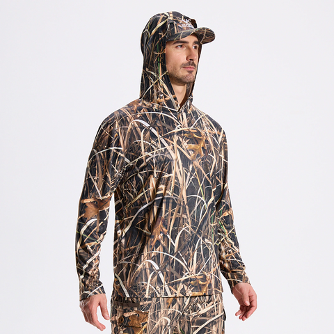 Outdoor Lightweight UV Protection Camouflage Hoodie Long Sleeve