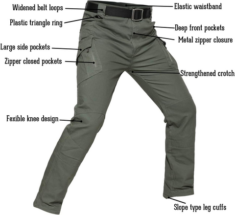 IX9 Tactical Pants for Spring/Summer – Slim Fit, Stretch, Multi-Pocket Combat Cargo Pants for Urban Commute & Outdoor Use