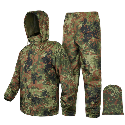 Outdoor Lightweight Camouflage Raincoat Set