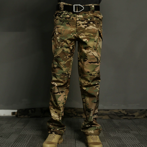 IX9 Windproof Fleece-Lined Softshell Tactical Pants – Outdoor Combat Cargo Trousers with Stretch Fabric