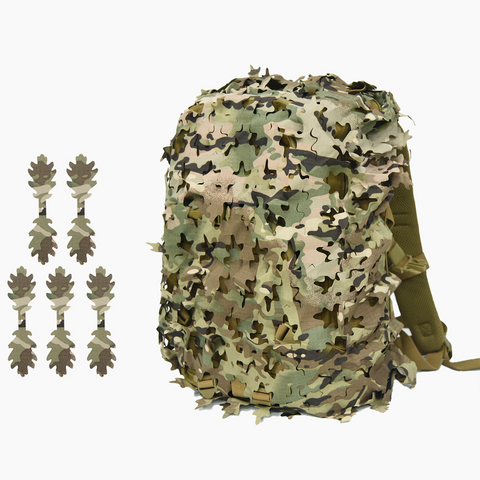 Outdoor Tactical Camouflage Backpack Cover with Leaf-Cut Design