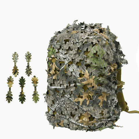 Outdoor Tactical Camouflage Backpack Cover with Leaf-Cut Design
