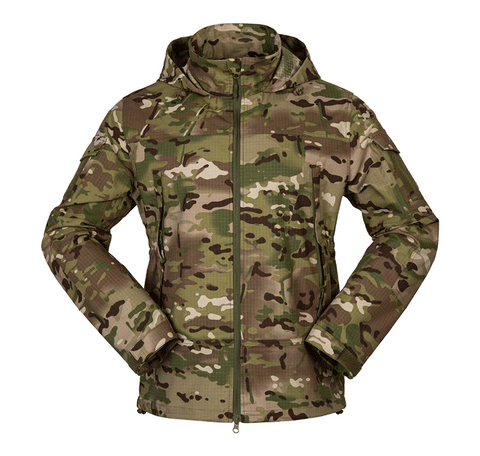 Falcon Water-Repellent Tactical Jacket with 3-Way Adjustable Hood