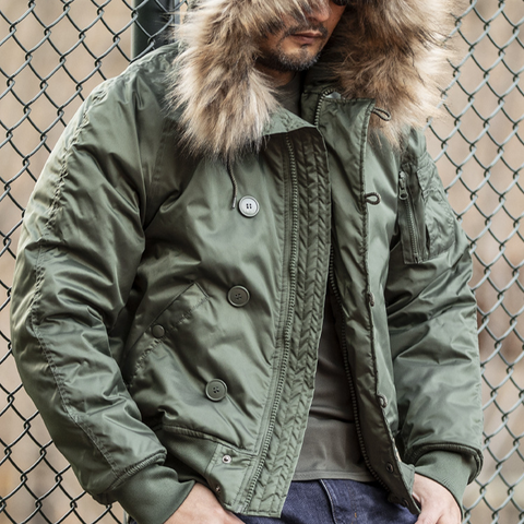 N2B Thermal Water-Repellent Tactical Jacket with Faux Fur Hood