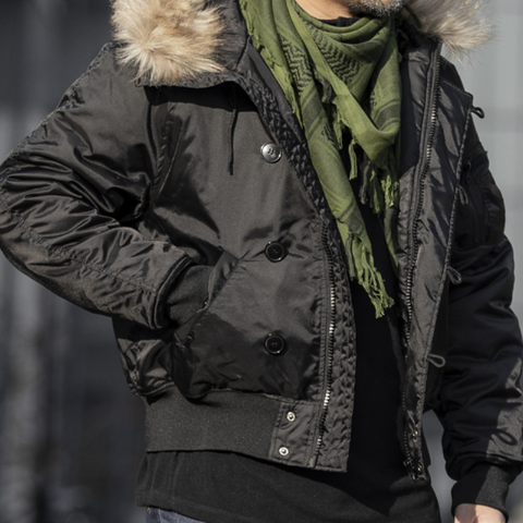 N2B Thermal Water-Repellent Tactical Jacket with Faux Fur Hood