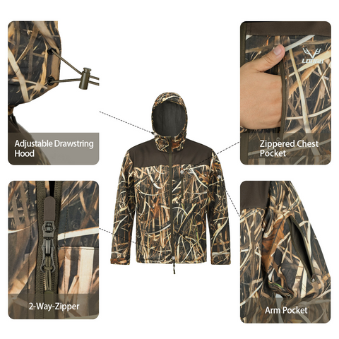 Tactical Hooded Anti-Static Water-Resistant Softshell Jacket