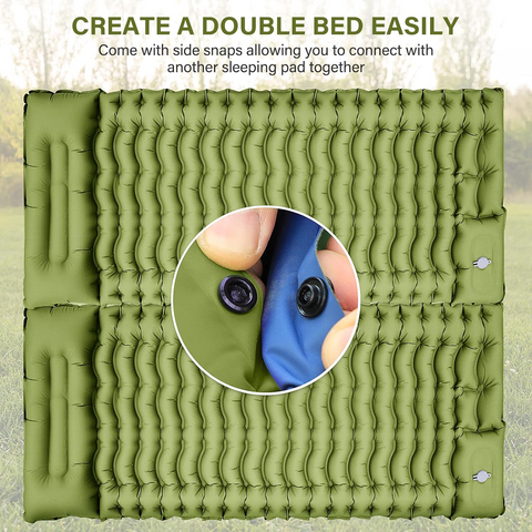 Ultralight Inflatable Sleeping Pad with Pillow & Foot Pump – Compact Camping Mat for Hiking, Backpacking, and Travel