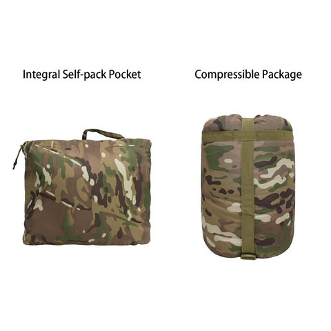 Outdoor Poncho-Style Thermal Camo Sleeping Bag —— 60 × 80 inches