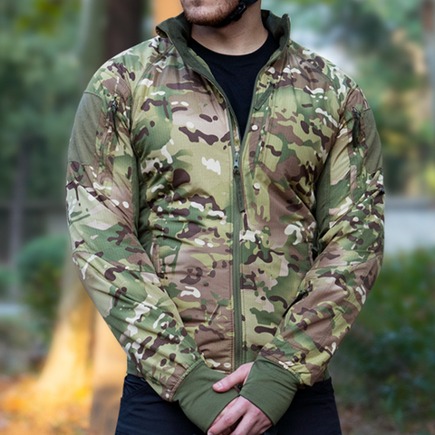 Water-Repellent Tactical Cotton Jacket with Concealable Hood