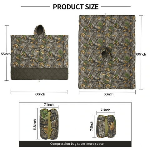Outdoor Thermal Camouflage Sleeping Bag —— 78.7×59.1 inches
