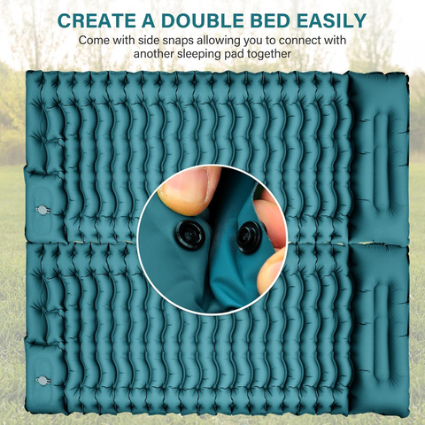 Ultralight Inflatable Sleeping Pad with Pillow & Foot Pump – Compact Camping Mat for Hiking, Backpacking, and Travel