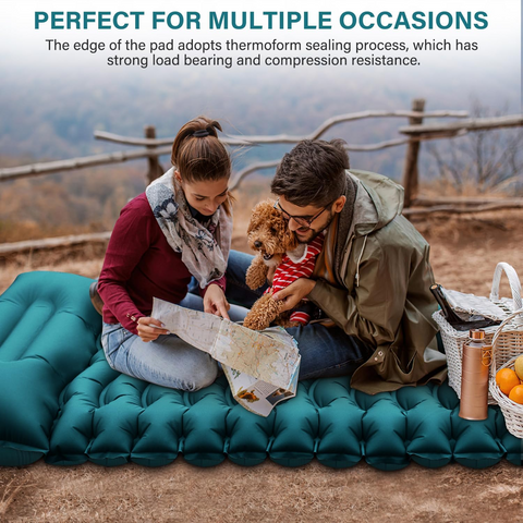 Ultralight Inflatable Sleeping Pad with Pillow & Foot Pump – Compact Camping Mat for Hiking, Backpacking, and Travel